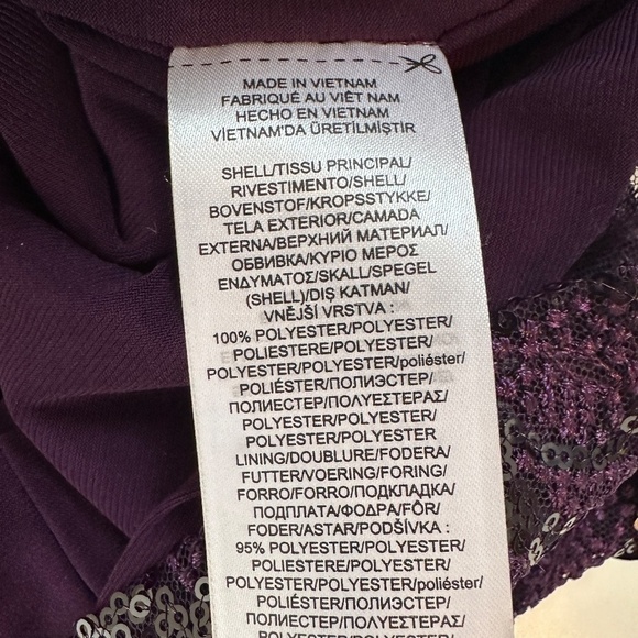 Lauren by Ralph Lauren Purple Sequin Netting Party Dress Sz 12 - Picture 9 of 9